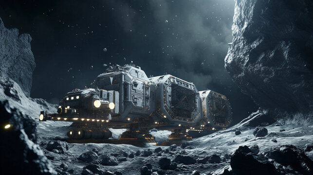 Future of Asteroid Resource Utilization. Imagining a scenario where asteroid mining becomes a significant source of Earth's resources. Generative ai