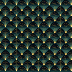 Art deco Abstract Pattern Wide. Generative Ai