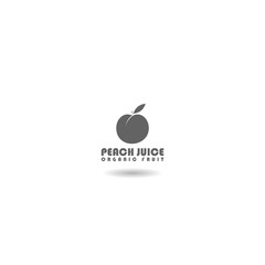 Peach juice Logo template icon with shadow