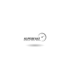 Super fast speedometer design template icon with shadow