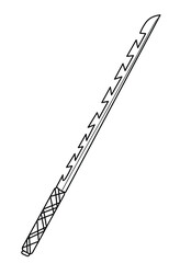 Katana sword Anime knife samurai Ronin Sword Japanese style tattoo flat vector icon design, Anime blade Sword design