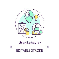 Editable user behavior icon concept, isolated vector, AI for SEO thin line illustration.