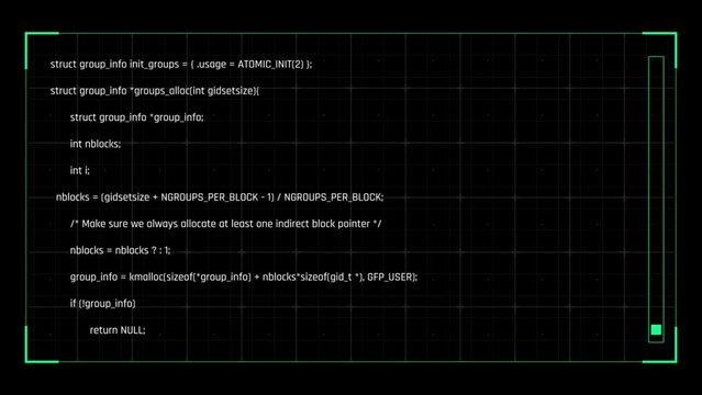 Hacker Code UI Interface Animated on Black Screen