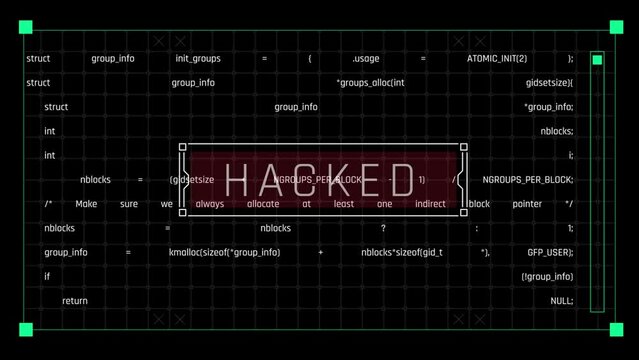 Hacker Code UI Interface Animated on Black Screen