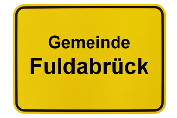 Illustration eines Ortsschildes der Gemeinde Fuldabrück in Hessen