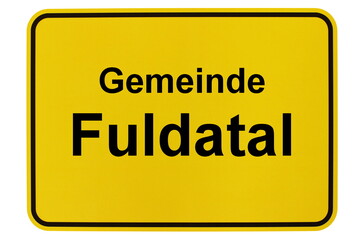 Illustration eines Ortsschildes der Gemeinde Fuldatal in Hessen