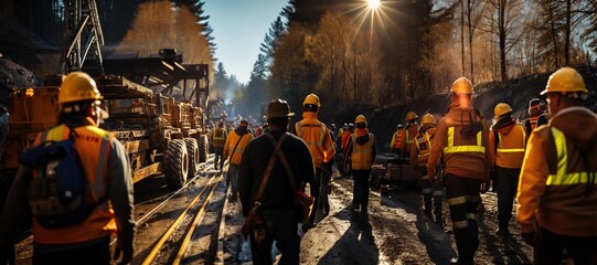 workers working highway construction project. Generated with AI