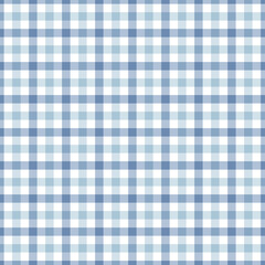 Gingham seamless pattern. Blue background texture. Checked tweed plaid repeating wallpaper. Fabric design.