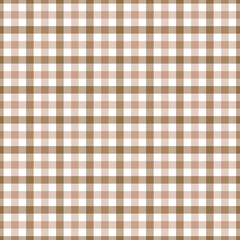 Gingham seamless pattern. Beige background texture. Checked tweed plaid repeating wallpaper. Fabric design.