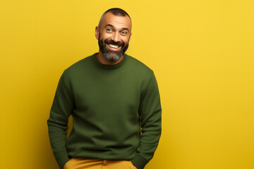 Obraz premium Smiling happy joyful funny surprised positive expression jumping people, happy man, happy woman, surprised face, joking face, wow, yeah