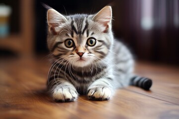 Cute grey cat kitten american short hair