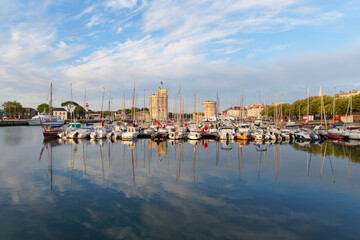 Fototapeta na wymiar La Rochelle harbour in Charente-Maritime coast