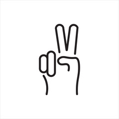 Fototapeta na wymiar sign of victory or peace icon vector illustration symbol