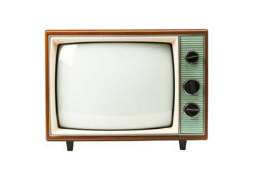 Retro old television isolated on transparent or white background, png