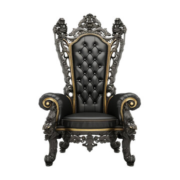 Throne chair Isolated on transparent or white background, png