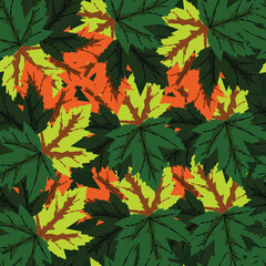 vector seamless leaf background illustration
