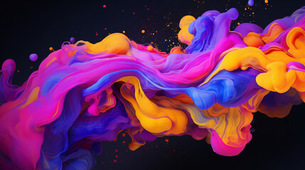 abstract background with neon fluid elements