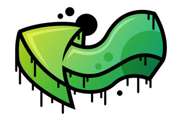 Bright Arrow Graffiti as Street Wall Painting Art Vector Illustration