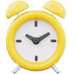 Alarm clock 3d icon time symbol illustration isolated on transparent background