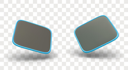 3d realistic mouse pad in different positions. Computer mouse pad for branding or design presentation concept. Template for computer store. Vector illustration © ArtHub02
