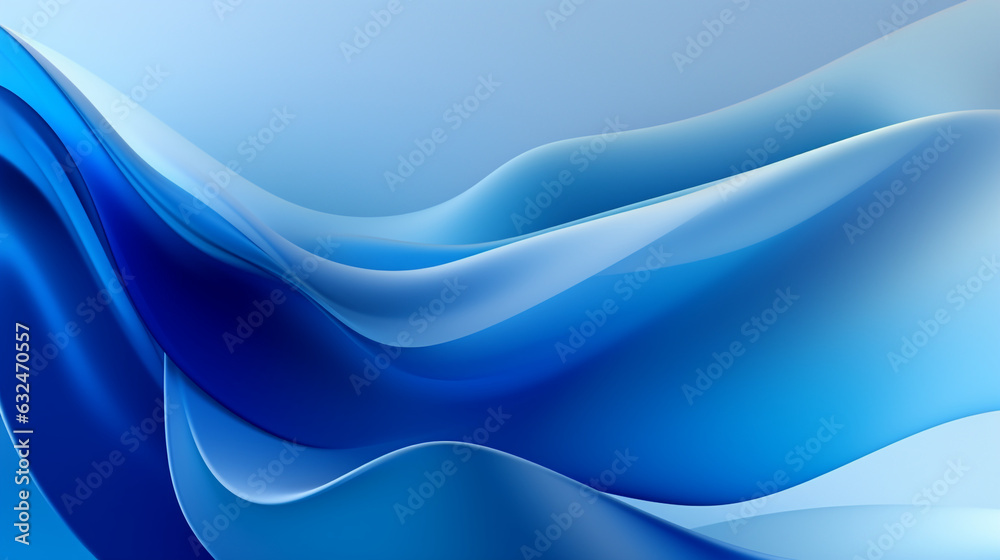 Poster an abstract image in blue with different wave patterns, in the style of crisp and clean lines