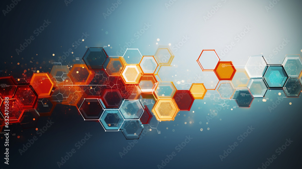 Poster beautiful abstract background using hexagonal elements