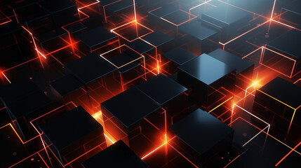 Fototapeta premium a visually striking abstract background by arranging interconnected boxes in a square mesh pattern