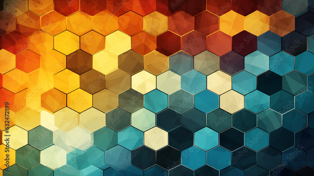 Poster abstract colorful technical 3d hexagonal background design