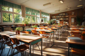 Fototapeta na wymiar stock photo of classroom in elementary school 