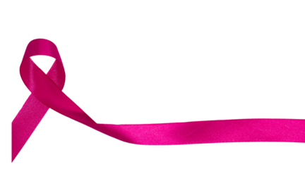 pink ribbon on transparent background, International Symbol of Breast Cancer Awareness Month. Png image