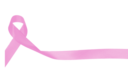 light pink ribbon on transparent background, International Symbol of Breast Cancer Awareness Month. Png file