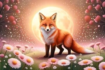 Obraz premium red fox in the forest generating by AI technology