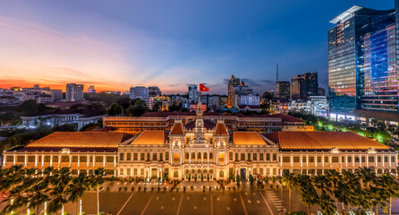 People's Committee of Ho Chi Minh City ,Viet nam  - obrazy, fototapety, plakaty
