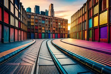 Fototapeta premium containers in a warehouse generating by AI technology
