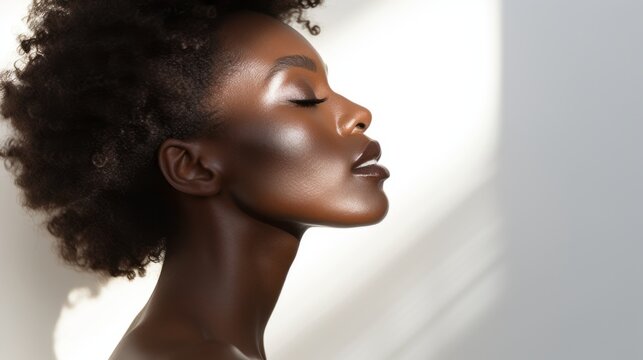 Mature attractive black woman. Beautiful illustration picture. Generative AI