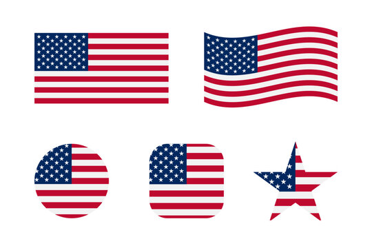 Flags of USA vector illustration