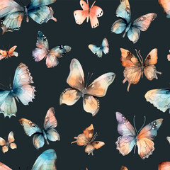 texture, fly, insect, decorative, design, watercolor, illustration, art, summer, butterfly, creative, artistic, wildflower, embroidery, botanical, floral, trendy, tropical, animal seamless, butterfly 