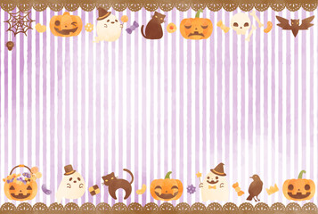 ハロウィーンの可愛い手描き背景