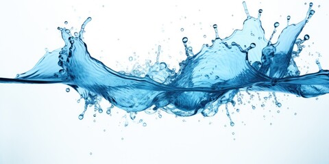 Obraz premium Blue water splashing on white background. Generative AI