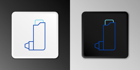 Line Inhaler icon isolated on grey background. Breather for cough relief, inhalation, allergic patient. Colorful outline concept. Vector