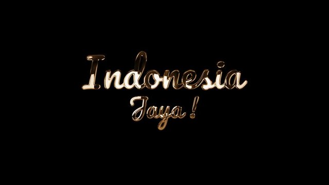 4k Indonesia Jaya animated, Independent animation, handwritten in golden ink. Elegance footage.