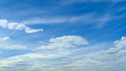 beautiful blue sky with cumulus clouds for abstract background