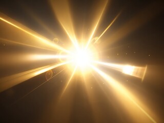 Gold colorful lens flare glowing in background AI Generated
