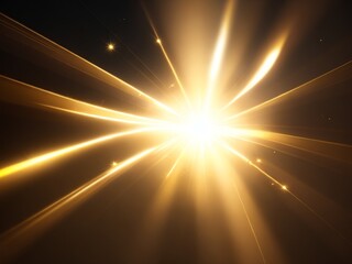 Gold colorful lens flare glowing in background AI Generated