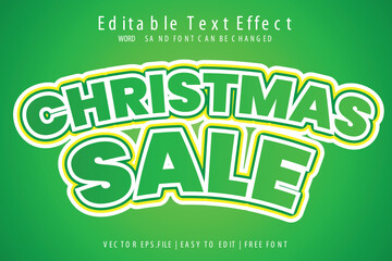 Vector Christmas Sale editable text effect template