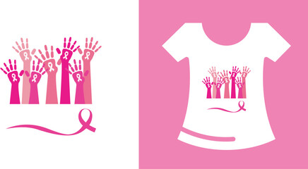 Pink Illustration Woman Messy Bun Breast Cancer Warrior Quote T-shirt