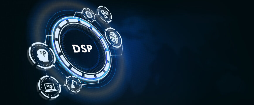 DSP - Demand Side Platform usiness, Technology, Internet and network concept. 3d illustration