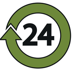 Gas Station 24 Hour Icon