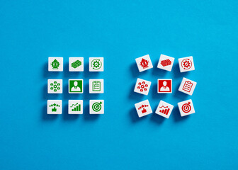 Successful and unsuccessful business managers.