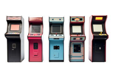 Gambling machines isolated on transparent background PNG , generative AI